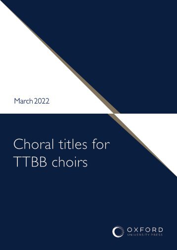 Choral titles for Lower voices sampler