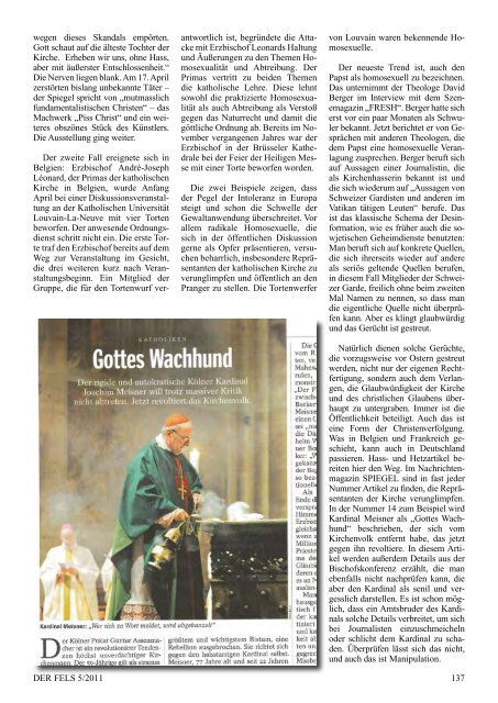 Katholisches Wort in die Zeit 42. Jahr Mai 2011 - Der Fels