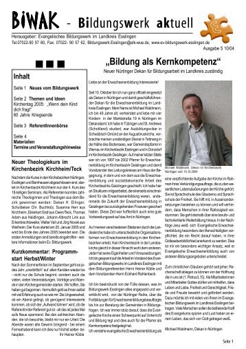 Bildungswerk aktuell - Evangelisches Bildungswerk Esslingen