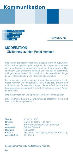 Heft Mitarbeiterbildung 1/13 - Erzbistum Paderborn