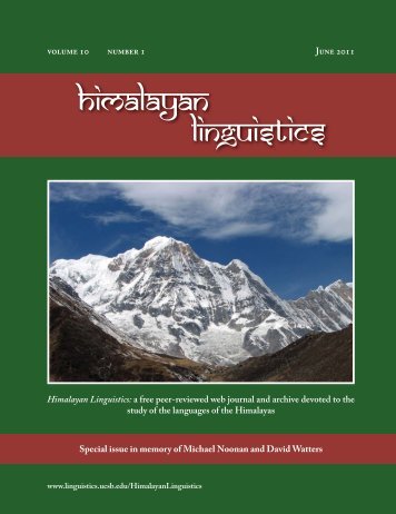 himalayan linguistics - UCSB Linguistics - University of California ...