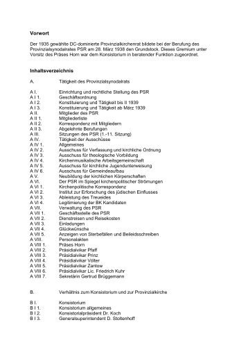 Provinzialsynodalrat - Archiv der Evangelischen Kirche im Rheinland