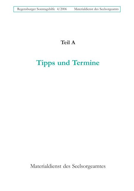 Teil A Tipps und Termine - Regensburg