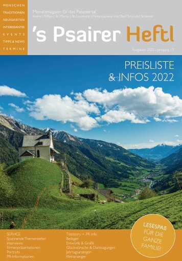 2022*Preisliste Mail-Psairer Heftl-MP