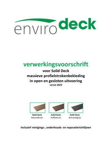 Envirodeck verwerkingsvoorschriften Solid Deck