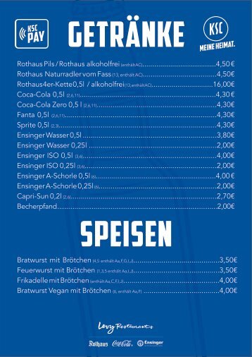 Speisen und Getränke BBBank Wildpark