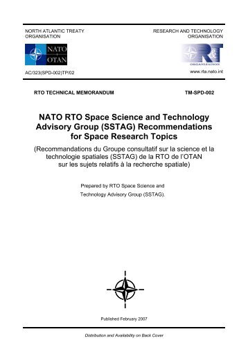 NATO RTO Space Science and Technology Advisory Group (SSTAG ...