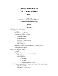 Theology and Practice of The LORD'S SUPPER Part I