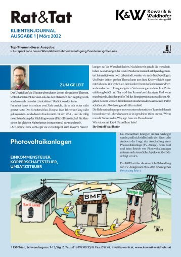 Rat & Tat - Klienten-Info / Ausgabe 1/2022