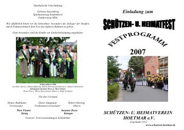 Einladung zum - Schützen- und Heimatverein Hoetmar