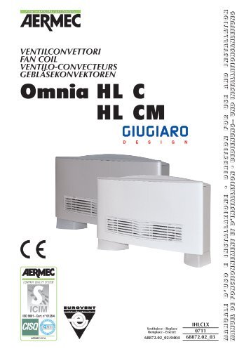Installation manual fan coil Aermec Omnia HL