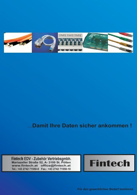 Damit Ihre Daten sicher ankommen ! EDV - Fintech