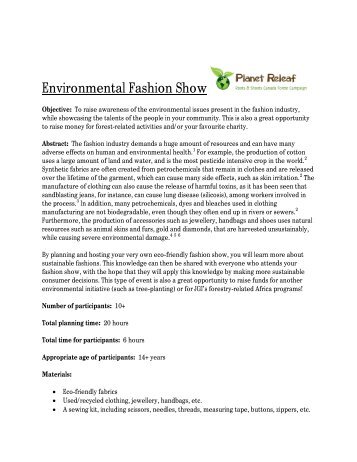 Environmental Fashion Show - the Jane Goodall Institute of Canada