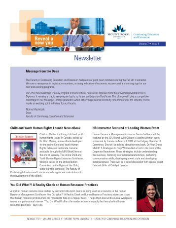 Volume 7 • Issue 1 - Mount Royal University