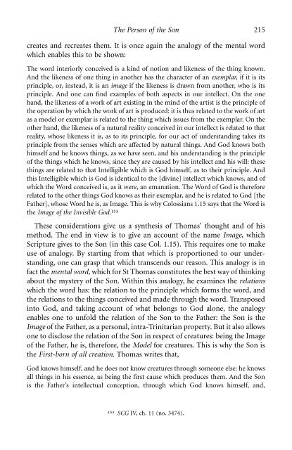 The Trinitarian Theology of Saint Thomas Aquinas - El Camino ...