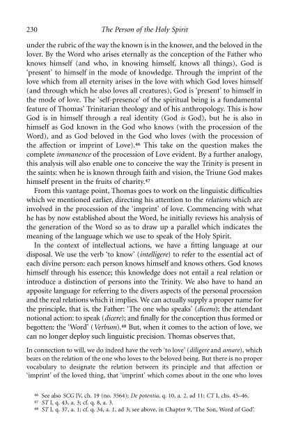 The Trinitarian Theology of Saint Thomas Aquinas - El Camino ...