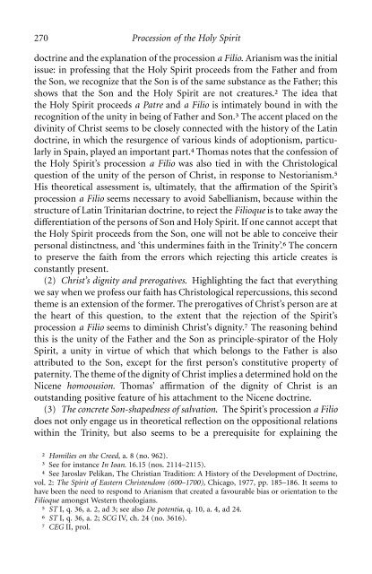 The Trinitarian Theology of Saint Thomas Aquinas - El Camino ...