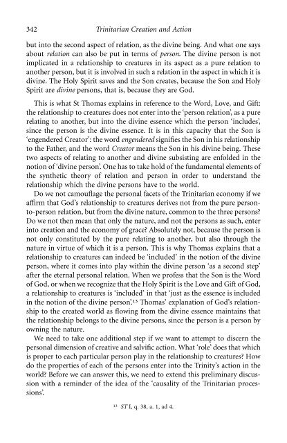 The Trinitarian Theology of Saint Thomas Aquinas - El Camino ...