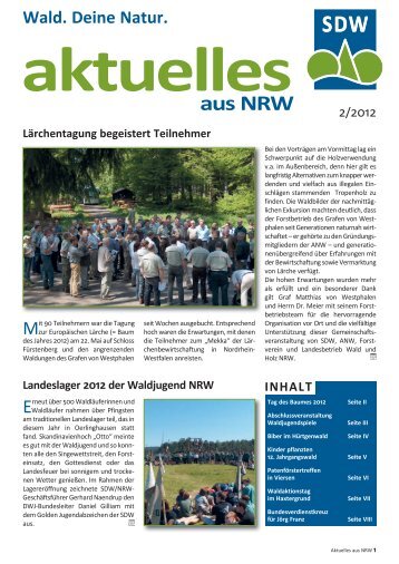aktuelles aus NRW - Schutzgemeinschaft Deutscher Wald ...