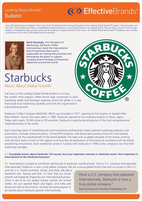 Starbucks - Effective Brands