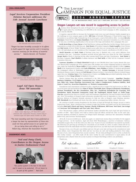 2004 CEJ AR prf4 - Lawyer's Campaign for Equal Justice