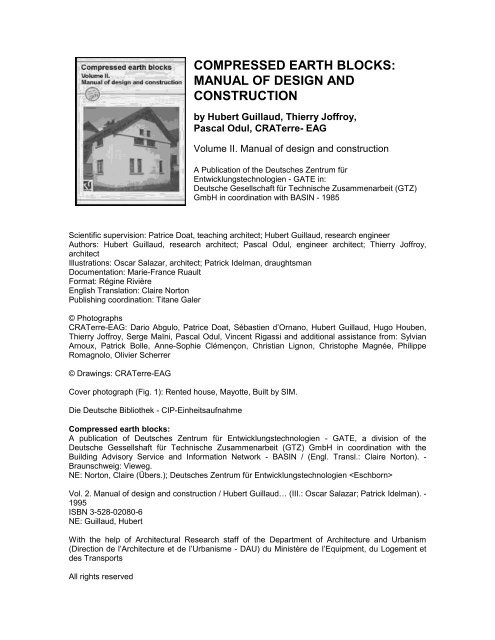 compressed earth blocks: manual of design and ... - EcoHabitar