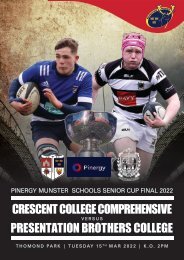 Crescent College Comprehensive v Presentation Brothers College Match Programme