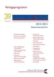 Complete Catalogue 2012/2013 - Verlag Dr. Kovač