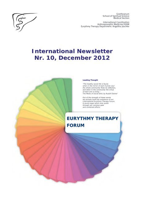 international reports - International Eurythmy Therapy Forum