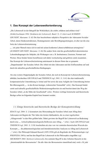 1. Das Konzept der Lebensweltorientierung - Evangelische ...