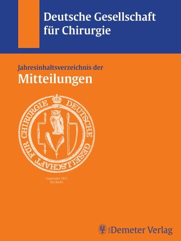 Jahresinhaltsverzeichnis 2005 - Deutsche Gesellschaft für Chirurgie