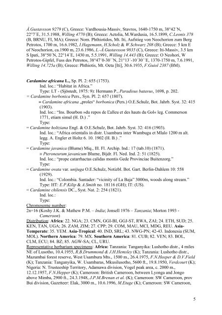 World checklist of the genus Cardamine L. (Draft 1) - institute of ...
