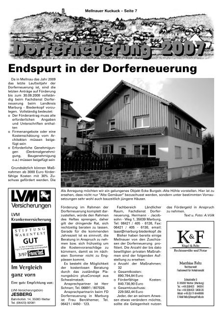 Kuckuck_04_07.qxd (Page 1) - Mellnau - Das Tor zum Burgwald