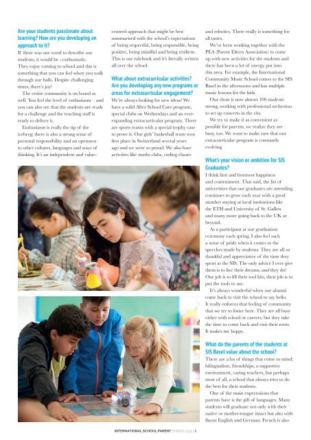 International School Parent Magazine - Spring 2022