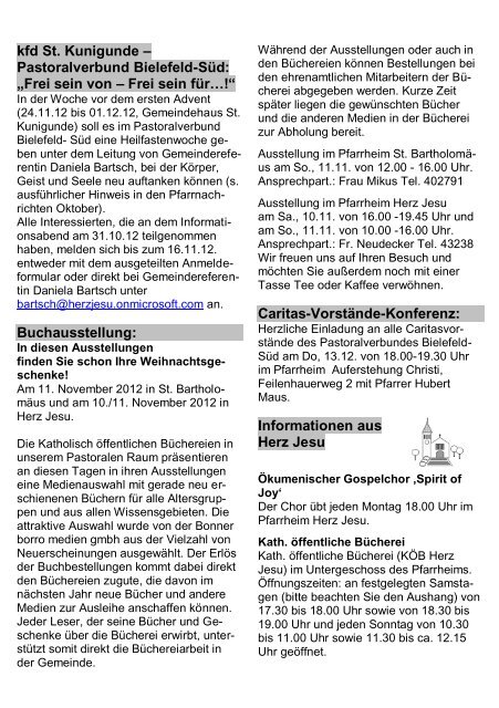 Pfarrnachrichten November 2012 - Pastoralverbund Bielefeld-Süd