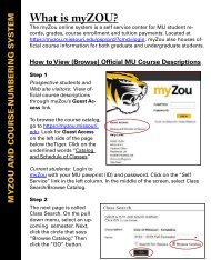 What is myZOU? - Graduate School @ the University of Missouri