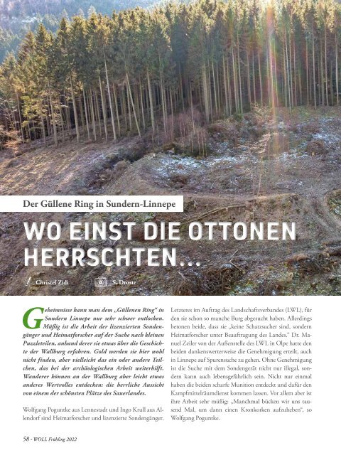 WOLL Magazin 2022.1 Frühling I Meschede, Bestwig und Olsberg