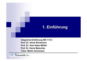 Gruppe 2 - Integrierte Einführung