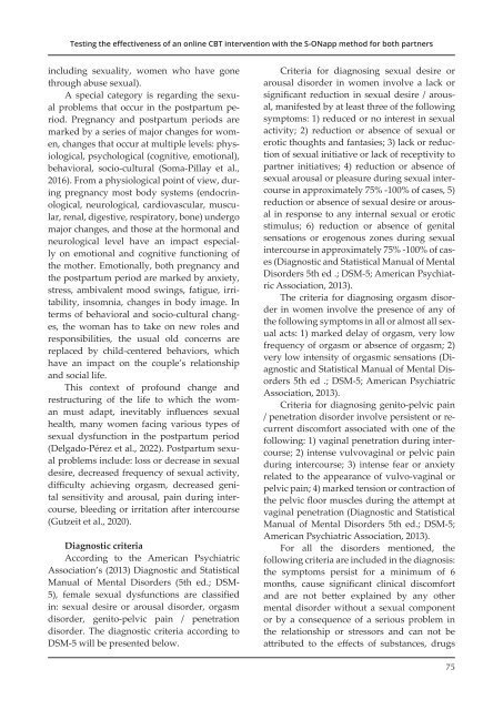 Testing the effectiveness of an online CBT intervention with the S-ONapp method for both partners to reduce postpartum female sexual disorders