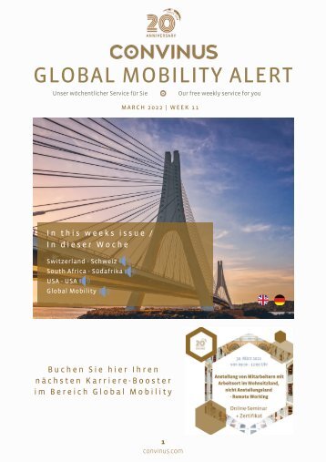 CONVINUS Global Mobility Alert Week 11.2022