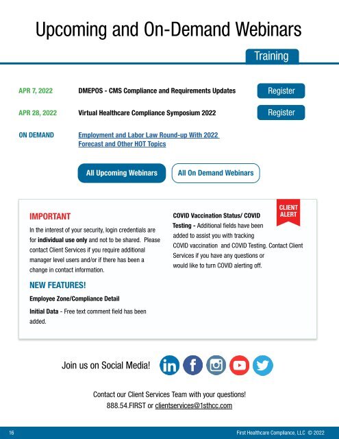 First Healthcare Compliance CONNECT March 2022