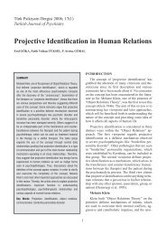 Projective Identification in Human Relations - Türk Psikiyatri Dergisi