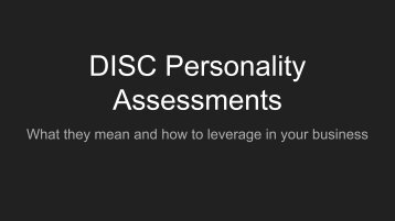 DISC Personality Assessments 