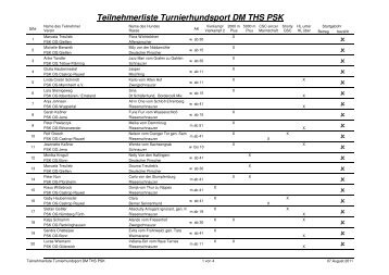 Teilnehmerliste Turnierhundsport DM THS PSK - PSK - Ortsgruppe ...