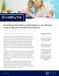 Creating Workforce Stability in the Early Learning and Child Care Sector