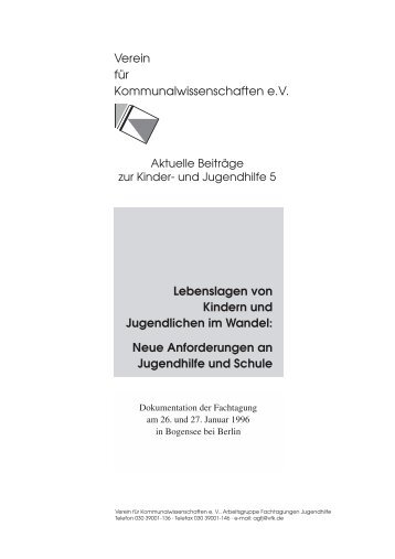 Neue Anforderungen an Jugendhilfe und Schule - Fachbereich 4