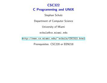 CSC322 C Programming and UNIX - Department of Computer ...