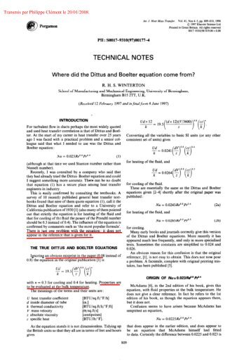 Where did the Dittus and Boelter equation come