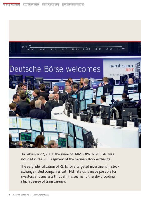 annual report 2009 - bei der Hamborner REIT AG