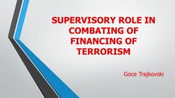 Supervisory role in combating FT